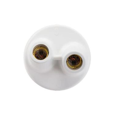 Imagem de Plafon Redondo Duplo Bocal Porcelana E-27 Branco - OPL