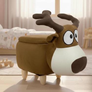 Imagem de Puff Infantil Rena 37cm com Baú - Importado