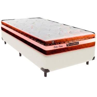 Imagem de Cama Box Solteirão e Colchão Esplendor Molas Ensacadas Luckspuma Palha