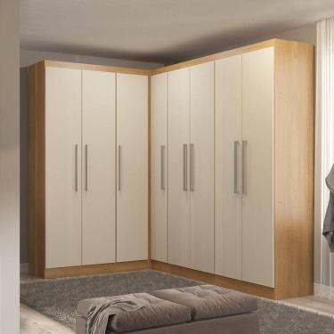 Imagem de Guarda Roupas Modulado Casal De Canto 8 Portas Menu Móveis Carvalho