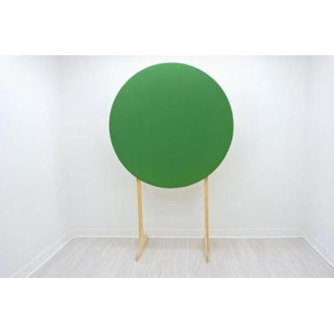 Imagem de Painel Redondo Decoração Cor Lisa Em Tecido, 1,5x1,5 Verde Escuro - Fa