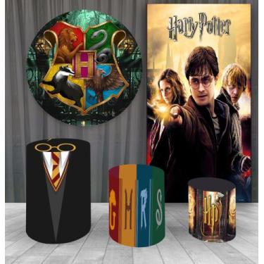 Imagem de Trio Capa Cilindro Vest Fácil Painéis Casado Harry Potter 1 - Fantasia