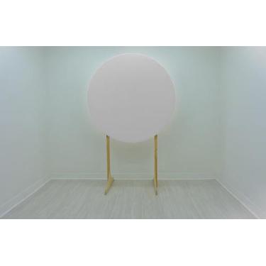 Imagem de Painel Redondo Decoração Cor Lisa Em Tecido, 1,5x1,5 Branco - Fantasia