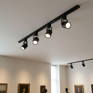 Imagem de Trilho Eletrificado 2m + 4 Spots Gu10 C/ Lâmpada Dimerizavel - Bela Ho