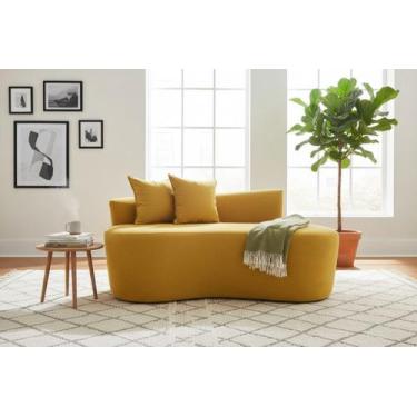 Imagem de Namoradeira Sofá Feijão Hana 130cm Orgânica Couro - Mansão Decor