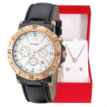 Imagem de Relógio Feminino Champion Ana Hickmann Cronógrafo Couro AH30004B Colar