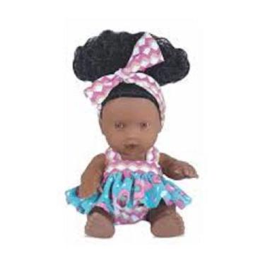 Imagem de Boneca bonequinha coleção pekenekas estilosas, Negra