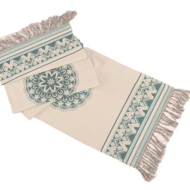 Imagem de Peseira Decorativa Turin Com Franja 58% Algodão / 42% Poliéster - Mandala Verde