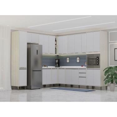 Imagem de Cozinha Modulada Completa Art 21 Portas 3 Gavetas MDF 273CM Pátina Cinza
