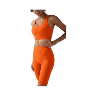 Imagem de Conjunto De Shorts De Yoga De Cintura Alta Para Mulheres Com Top De Su