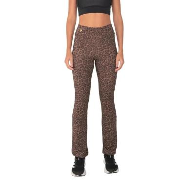 Imagem de Calça Amei Sport Flare Com Bolso Interno - Marrom Oncinha-Unissex