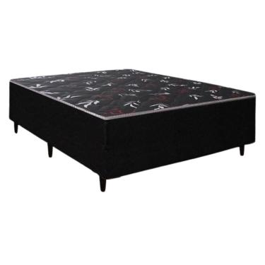 Imagem de Cama Box Casal Conjugada Ortopédica Preto 138x188 - 5cm