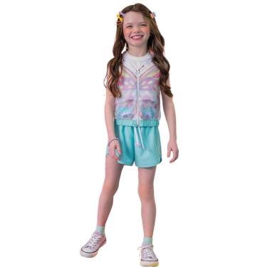 Imagem de Conjunto Top Cotton Colete Tela Shorts Nylon Power Kukiê-Feminino