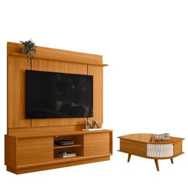 Imagem de Estante Home Theater Siena sem Pés Cinamomo com Mesa de Centro Indianá