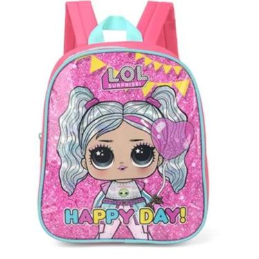 Imagem de Mochila De Costa Pequena Lol Happy Day Pink E Azul Tifanny - Luxcel