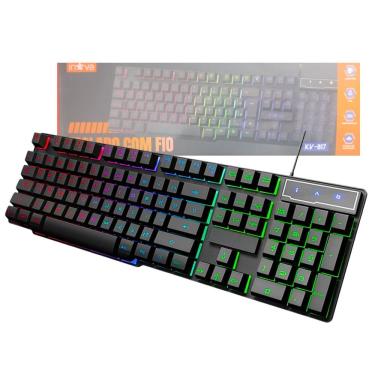 Imagem de Teclado Gamer Semi-Mecânico Kapbom Led Rgb Plug And Play para Computador e Notebook Abn...