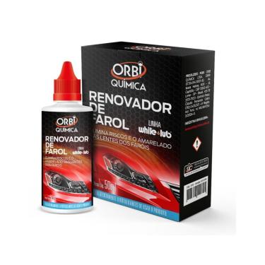 Imagem de Renovador de Farol Automotivo Renovador Farol 50ML para Recuperar Transparência e Brilho Orbi Química