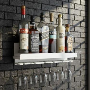 Imagem de Bar Suspenso Para Bebidas com Porta Taça de MDF - Decoração Barzinho C