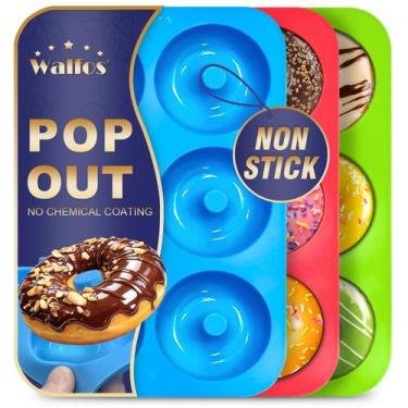 Imagem de Conjunto de 3 Formas de Silicone Antiaderecentes para Donuts Walfos