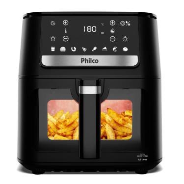 Imagem de Fritadeira Air Fryer Philco PAF95A 9,5L 1800W Visor Glass Cesto Quadrado Digital Preto