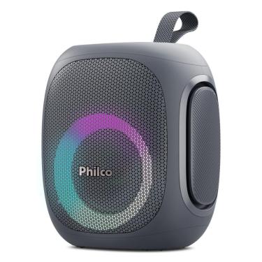 Imagem de Caixa de Som Portátil Philco PBS60 180W Estéreo Bluetooth 5.3 com Iluminação LED RGB Cinza