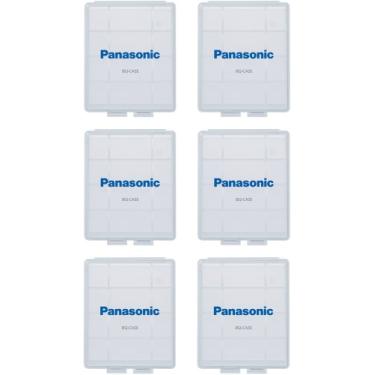 Imagem de Estojos de armazenamento de bateria Panasonic BQ-CASE6SA com capacidade de bateria 4AA ou 5AAA, pacote com 6