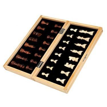 Imagem de lifcasual Xadrez Magnetismo Terno Soild Madeira Tabuleiro Dobrável Tabuleiro de Xadrez Infantil Terno de Xadrez