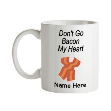 Imagem de Caneca de bacon personalizada, canecas de café de bacon, não vá bacon meu coração, presente para amantes de bacon, presentes personalizados de bacon, xícara de café de bacon, ideia de de bacon