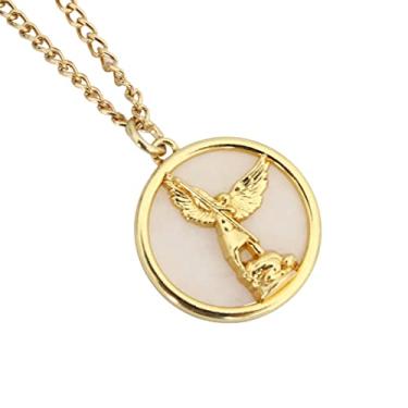 Imagem de Colar Banhado a Ouro Pingente São Miguel Arcanjo Semijoia