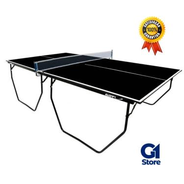 Imagem de Mesa de ping pong mdp 15mm 1087 klopf cor preta c/ rodas, suporte E rede