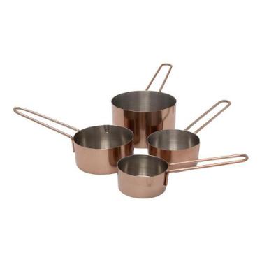 Imagem de Conjunto De 4 Xícaras Medidoras Aço Inox Bronze Mimo Style