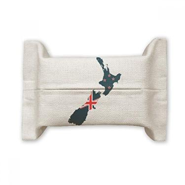 Imagem de The Flag Island Mapa do Campo da Nova Zelândia Suporte para capa de papel de tecido de algodão saco de linho