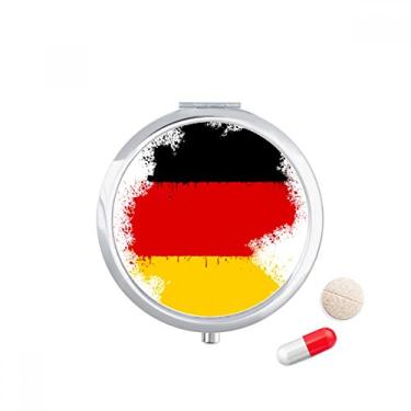 Imagem de Caixa de comprimidos com estampa de mapa da bandeira nacional da Alemanha, caixa de armazenamento de medicamentos, dispensador de recipiente