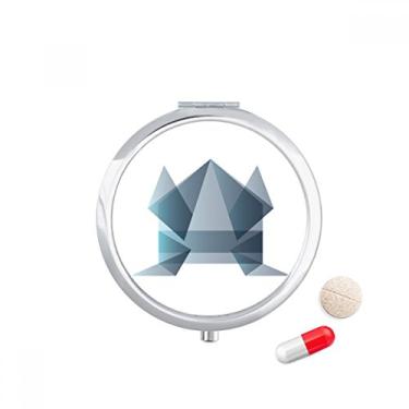 Imagem de Caixa de comprimidos em formato geométrico Origami Abstract Frog com compartimento para armazenamento de remédios