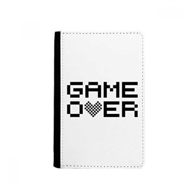 Imagem de Carteira preta cinza Game Over Pixel Passaporte Notecase Burse Capa para cartão