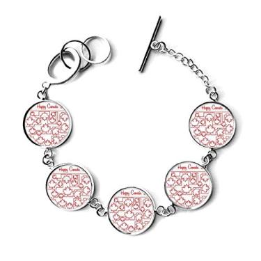 Imagem de Bracelete de corrente Happy Canada Day 4 de julho, folha de bordo
