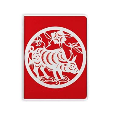 Imagem de Caderno de arte do zodíaco chinês cortado em papel com capa macia Diário