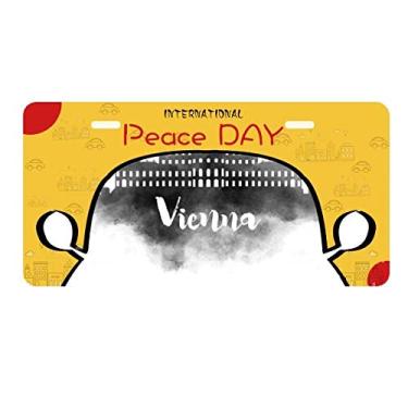 Imagem de DIYthinker Placa de identificação de cidade com tinta marco da Áustria de Viena, decoração de carro, dia da paz