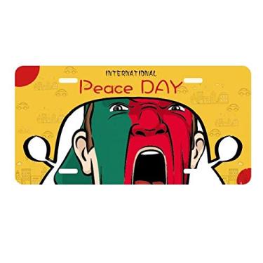 Imagem de DIYthinker Bandeira de Portugal maquiagem cabeça gritando placa placa de carro decoração dia da paz