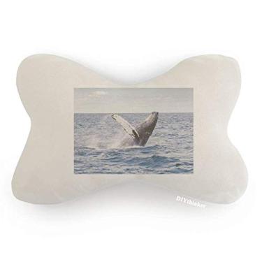 Imagem de DIYthinker Almofada de apoio de cabeça para decoração de pescoço com imagem natural de peixe jubarte oceano