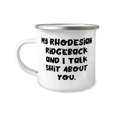 Imagem de Perfeito presente de cachorro Rhodesian Ridgeback, My Rhodesian Ridgeback and I Talk Shit About, Caneca de Natal de 355 ml para cachorro Rhodesian Ridgeback