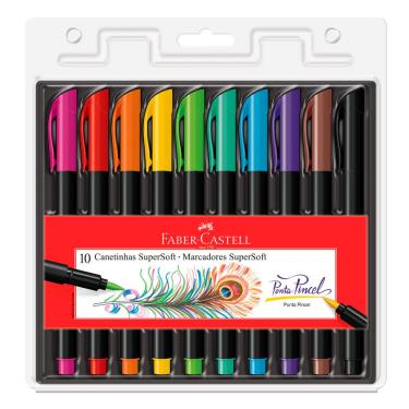 Imagem de Caneta Brush Pen FABER CASTELL SuperSoft Lettering 10 Cores