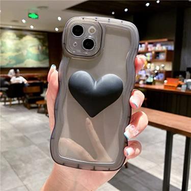 Imagem de Capa de telefone transparente com coração bonito para Huawei P40 Lite Capa de silicone macio para Huawei P30 Pro P50 Y9S Y9 2019 9X X8 X7, preto, para Nova 8 SE