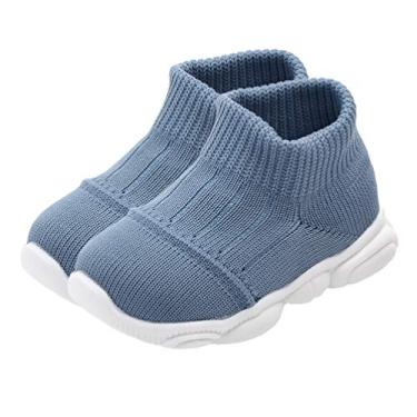 Imagem de Holibanna Tênis infantil para bebês meias de malha antiderrapante chinelos internos para crianças unissex 11,5 cm, 4,5 EUA, 3,5 Reino Unido, 20 EU, 4,5 195 polegadas, Azul, 7 Little Kid