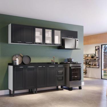 Imagem de Cozinha Completa 2 Balcões 3 Armários Suspensos Itatiaia Aço Florença Grafite