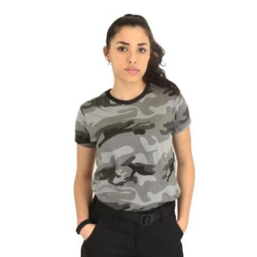 Imagem de Camiseta Feminina Militar Baby Look Camuflada Urbano - Mundo Do Milita