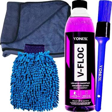 Imagem de Kit V-floc Toalha Secagem Luva Microfibra Pincel Vonixx