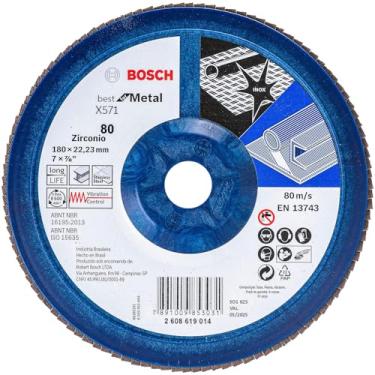 Imagem de Bosch Disco Flap Best For Metal; 180Mm G80; Reto
