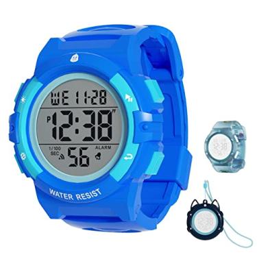 Imagem de Relógios de pulso,YIWENG Conjunto de relógio digital para meninos e meninas à prova d'água para crianças com 3 caixas de relógio e 2 pulseiras NFC para desbloqueio de porta 50 m à prova d'água