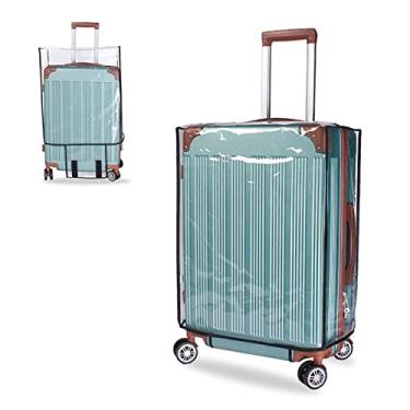 Imagem de Capa de bagagem,YIWENG Capa protetora para mala de viagem em PVC transparente Capa protetora contra poeira para bagagem de 18 polegadas